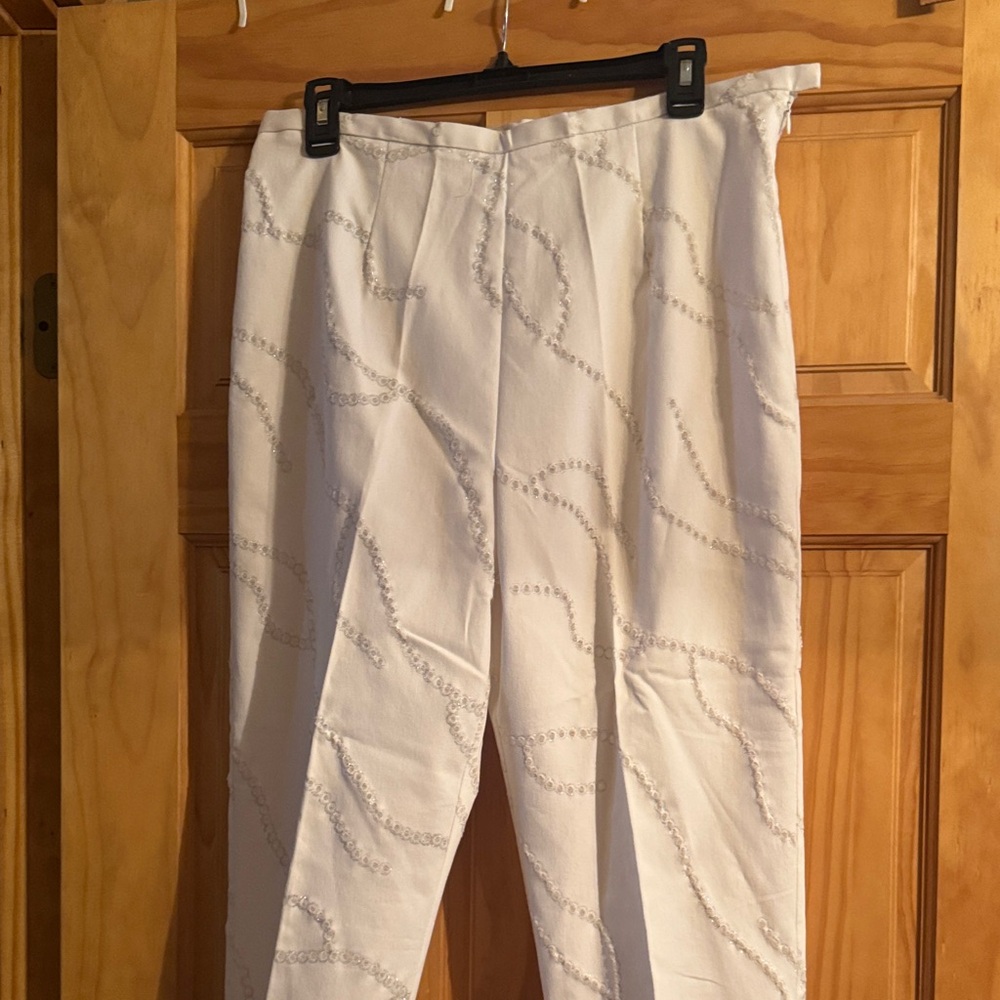 Indulge Cream Embroidered Trousers